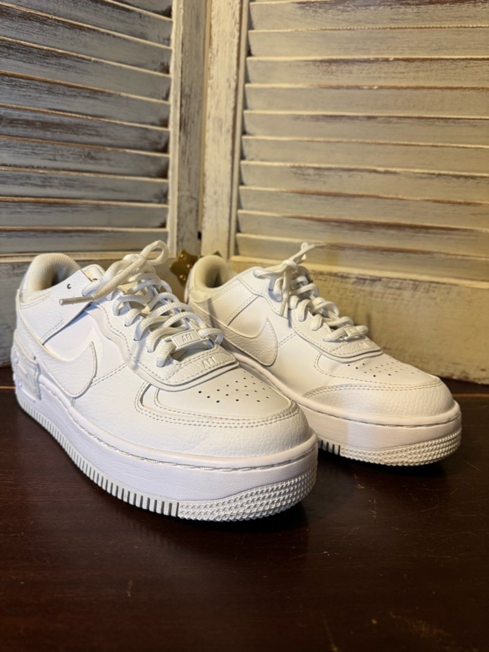 Nike Air Force 1 Shadow Triple White Women Sz 9